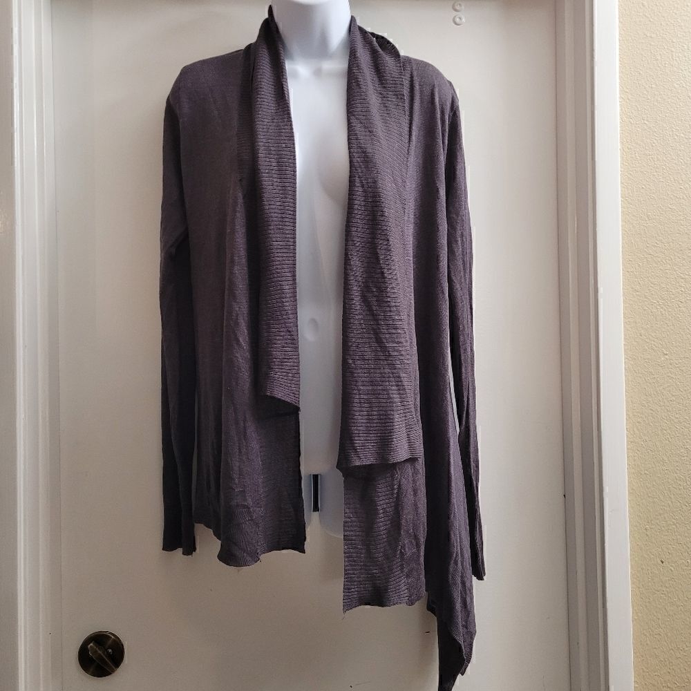 Babakul Danielle asymmetrical knit charcoal cardigan